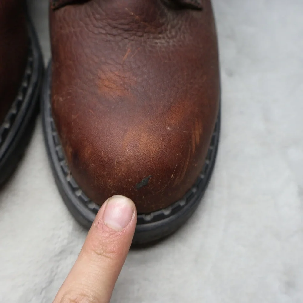 Red Wing Mens 7 E2 Work Boots Brown Leather Rugged 6-Inch SuperSole Logger Wide‎